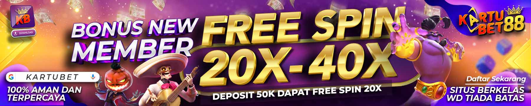 Kartubet88 Extra 20-40 Free Spin